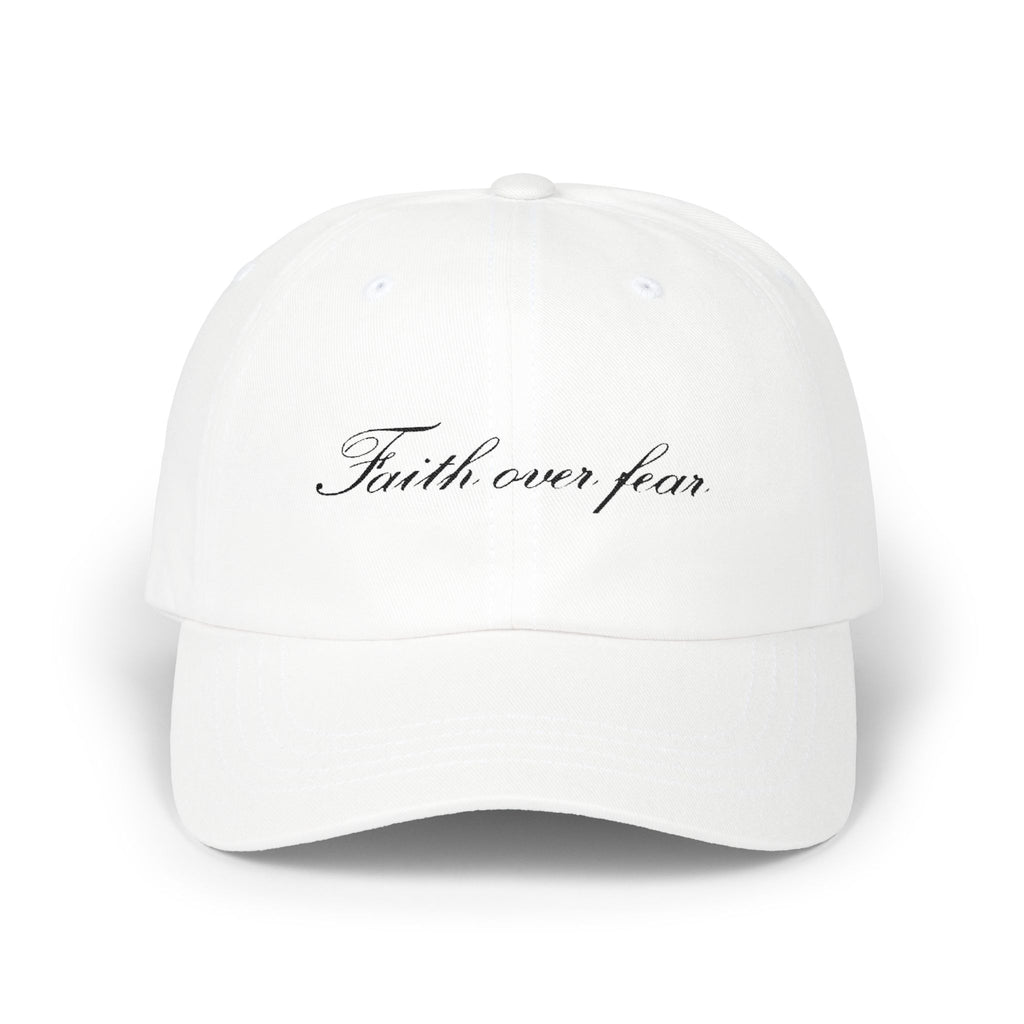 Faith Over Fear Dad Cap — Script Embroidered Baseball Hat