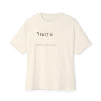 Anaya Minimalist Name Tee — Oversized Boxy T-Shirt