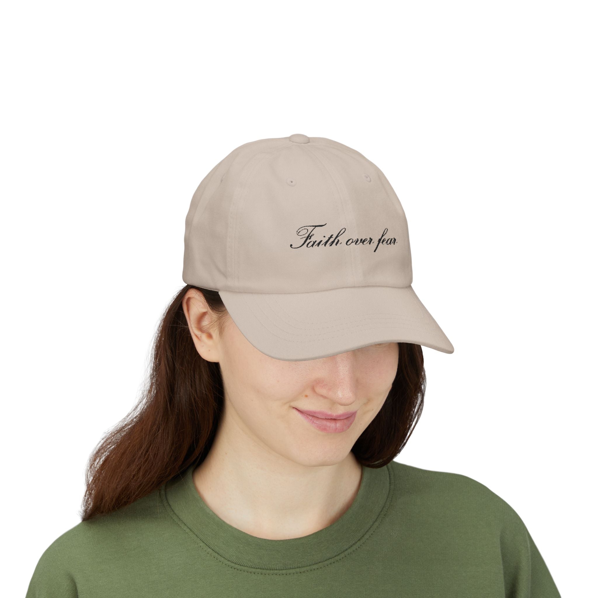 Faith Over Fear Dad Cap — Script Embroidered Baseball Hat
