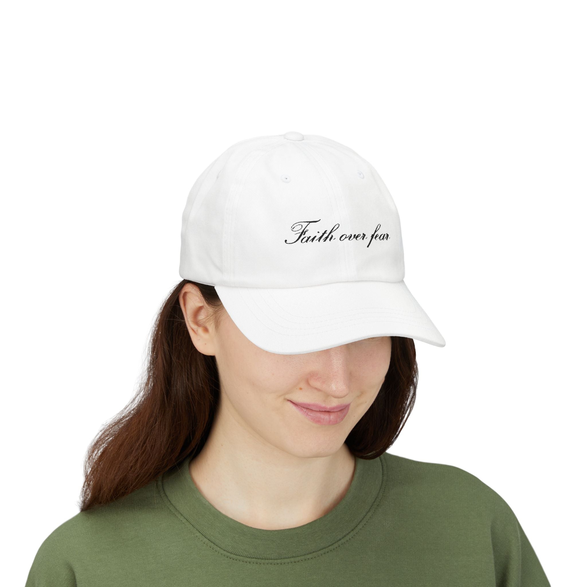 Faith Over Fear Dad Cap — Script Embroidered Baseball Hat