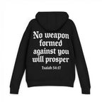 No Weapon Formed Against You Hoodie | Isaiah 54:17 Cross Christian Sweatshirt
