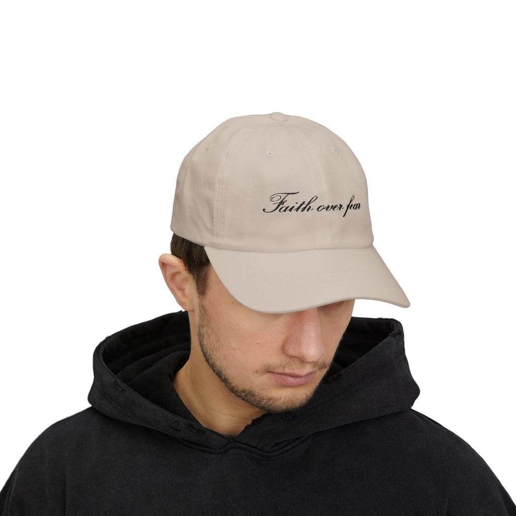 Faith Over Fear Dad Cap — Script Embroidered Baseball Hat