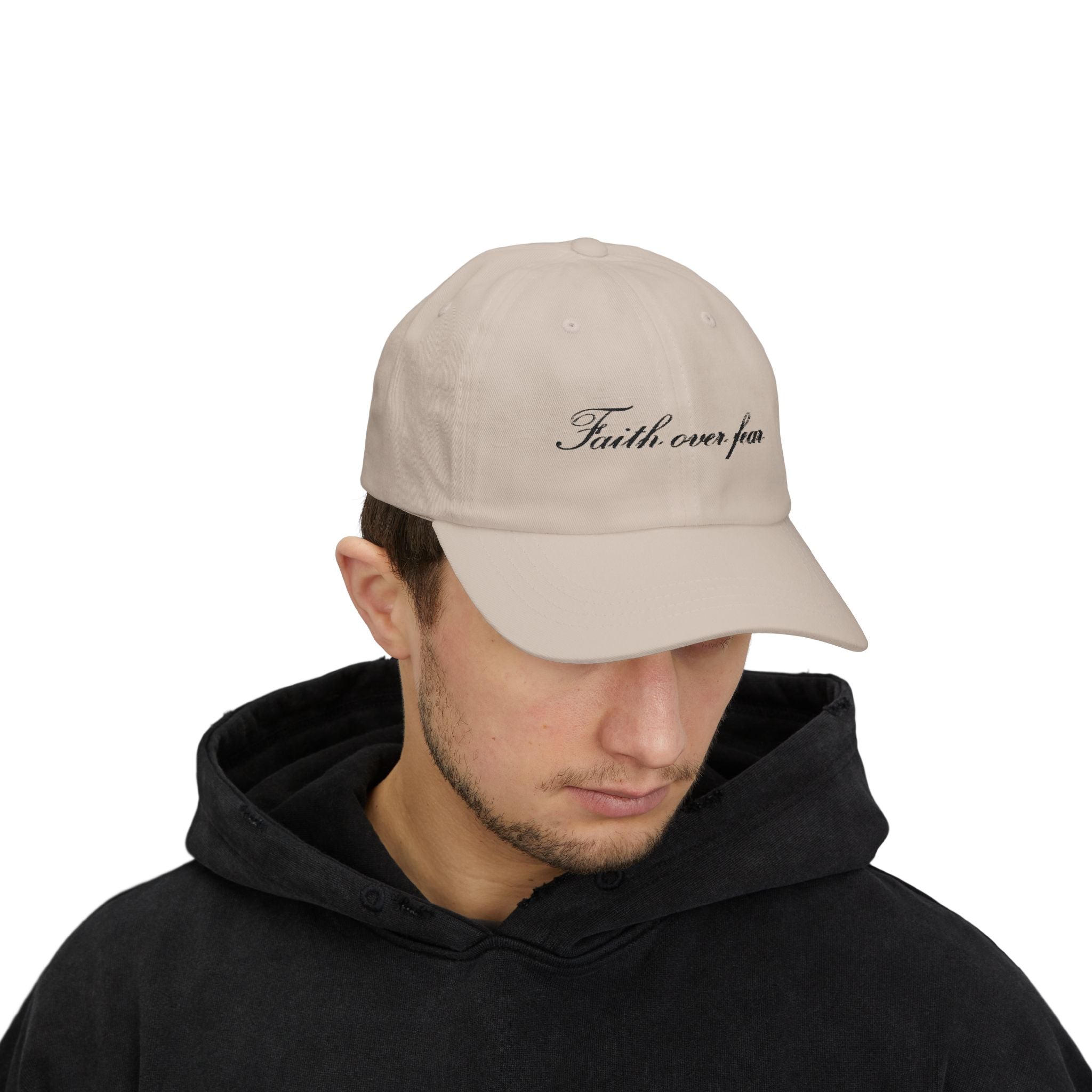 Faith Over Fear Dad Cap — Script Embroidered Baseball Hat