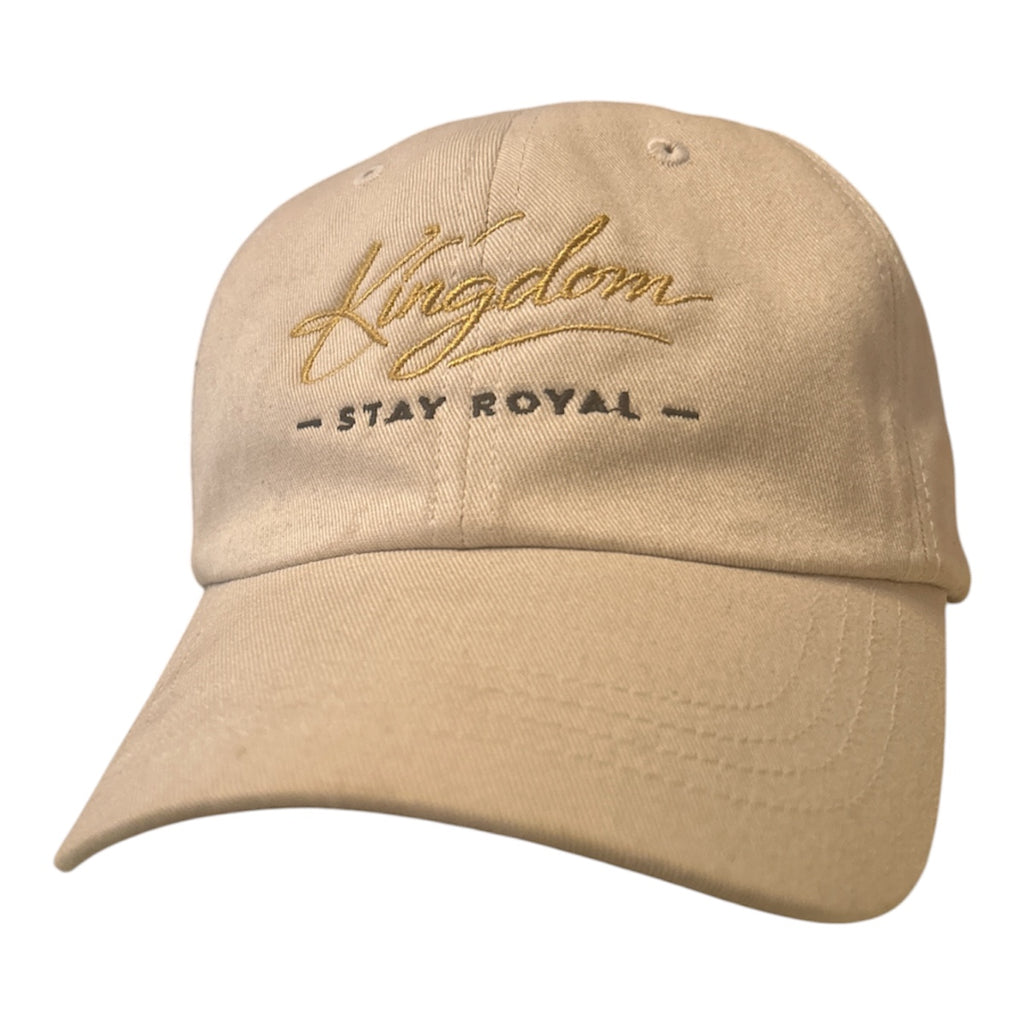 Dad Cap — "Kingdom Stay Royal" Embroidered Beige Baseball Hat