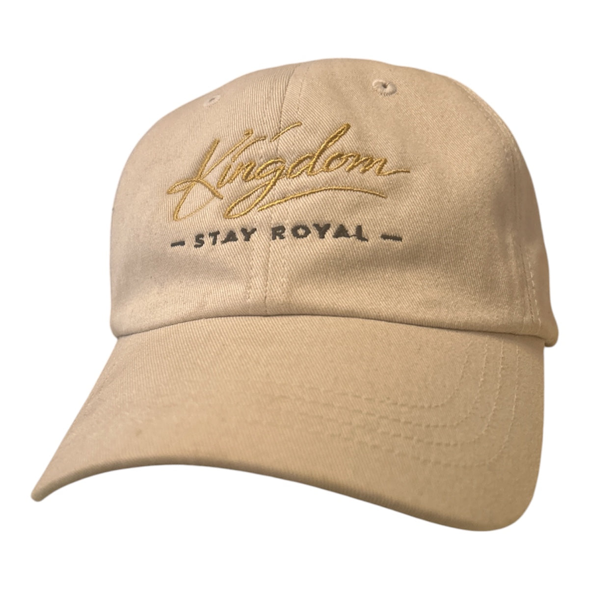 Dad Cap — "Kingdom Stay Royal" Embroidered Beige Baseball Hat