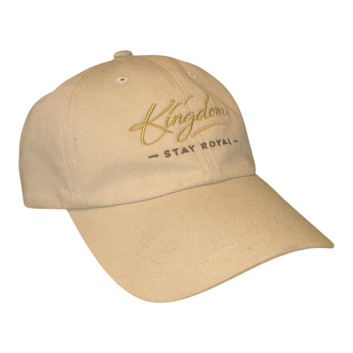 Dad Cap — "Kingdom Stay Royal" Embroidered Beige Baseball Hat