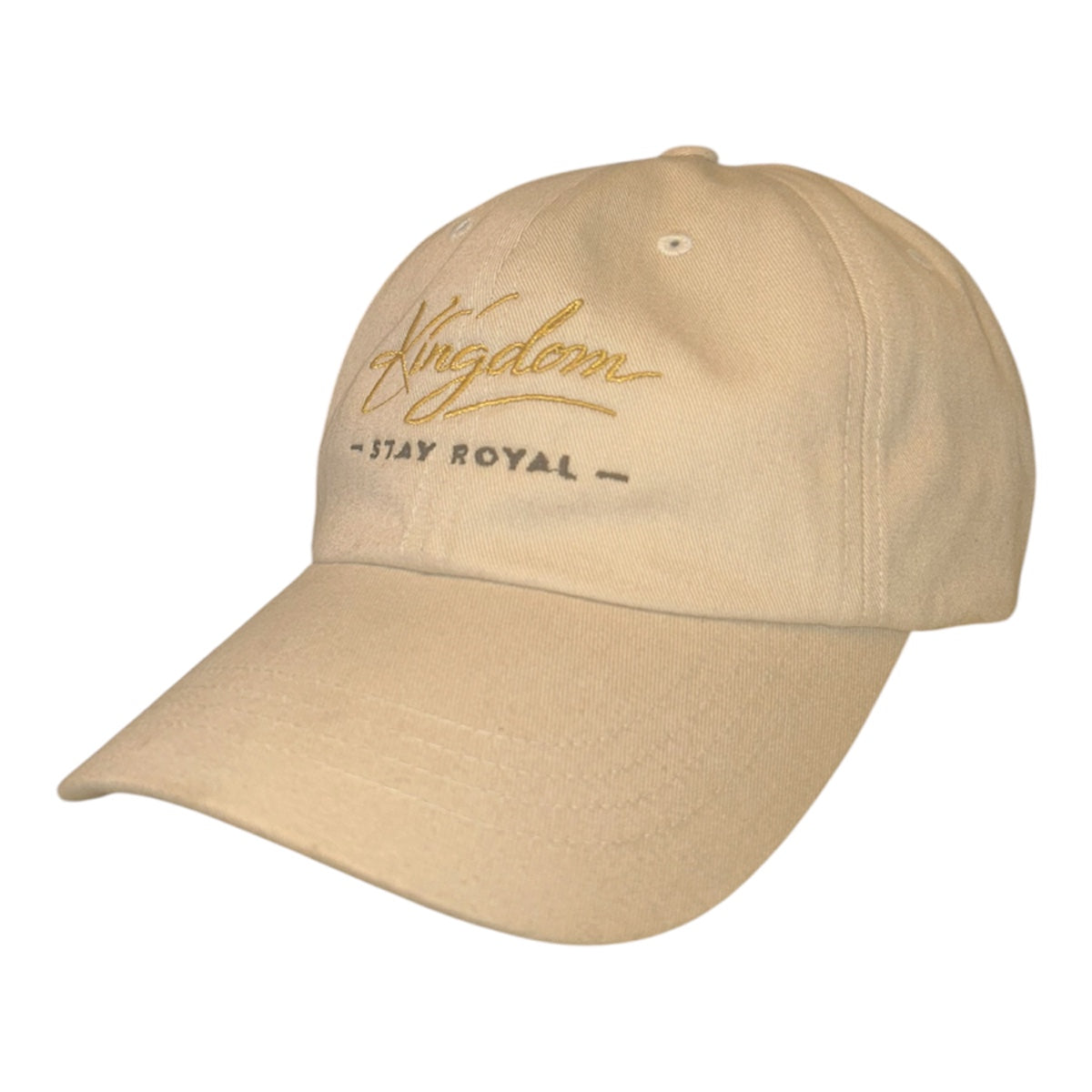 Dad Cap — "Kingdom Stay Royal" Embroidered Beige Baseball Hat