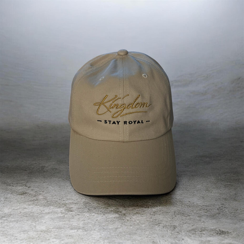 Dad Cap — "Kingdom Stay Royal" Embroidered Beige Baseball Hat