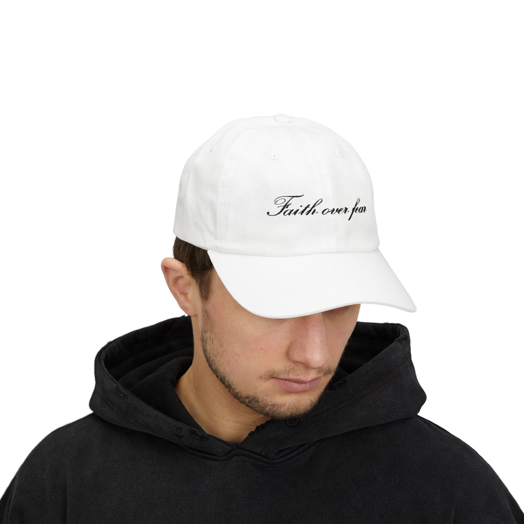 Faith Over Fear Dad Cap — Script Embroidered Baseball Hat