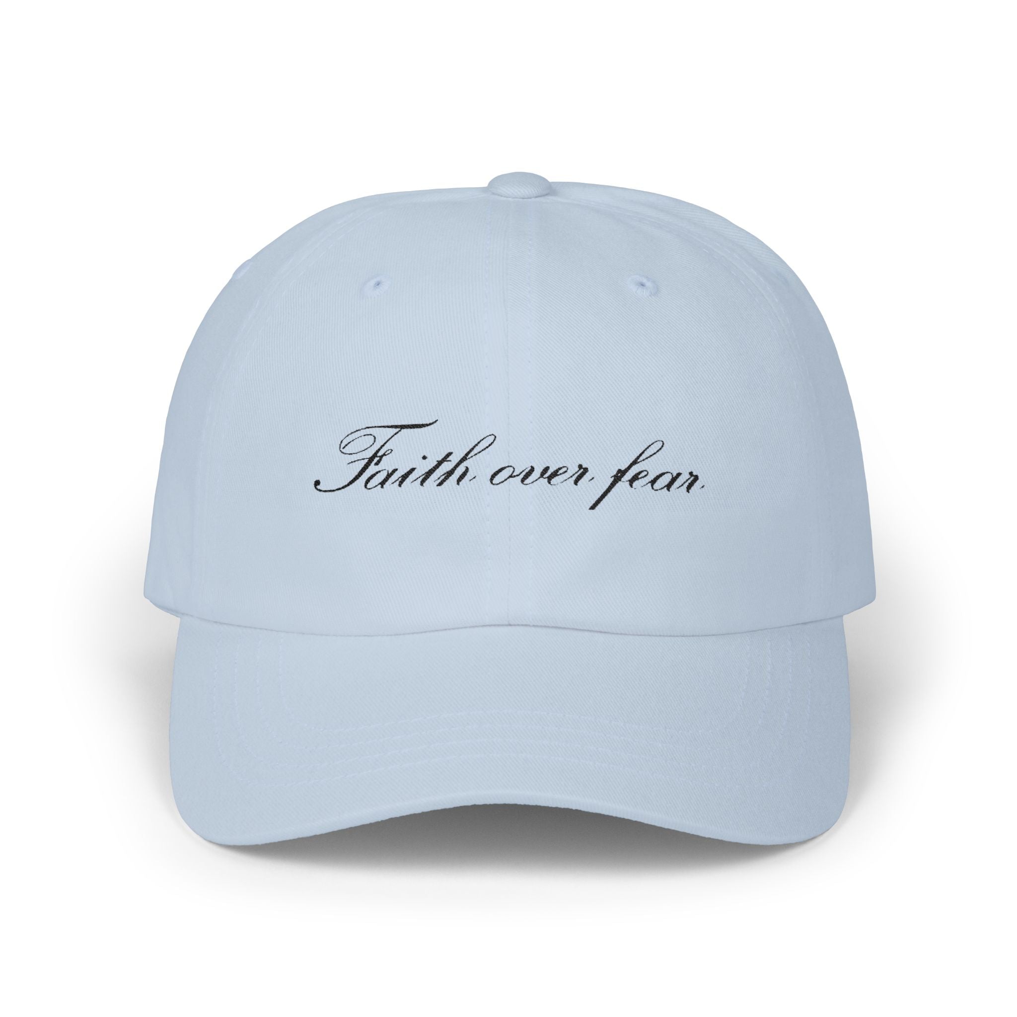 Faith Over Fear Dad Cap — Script Embroidered Baseball Hat