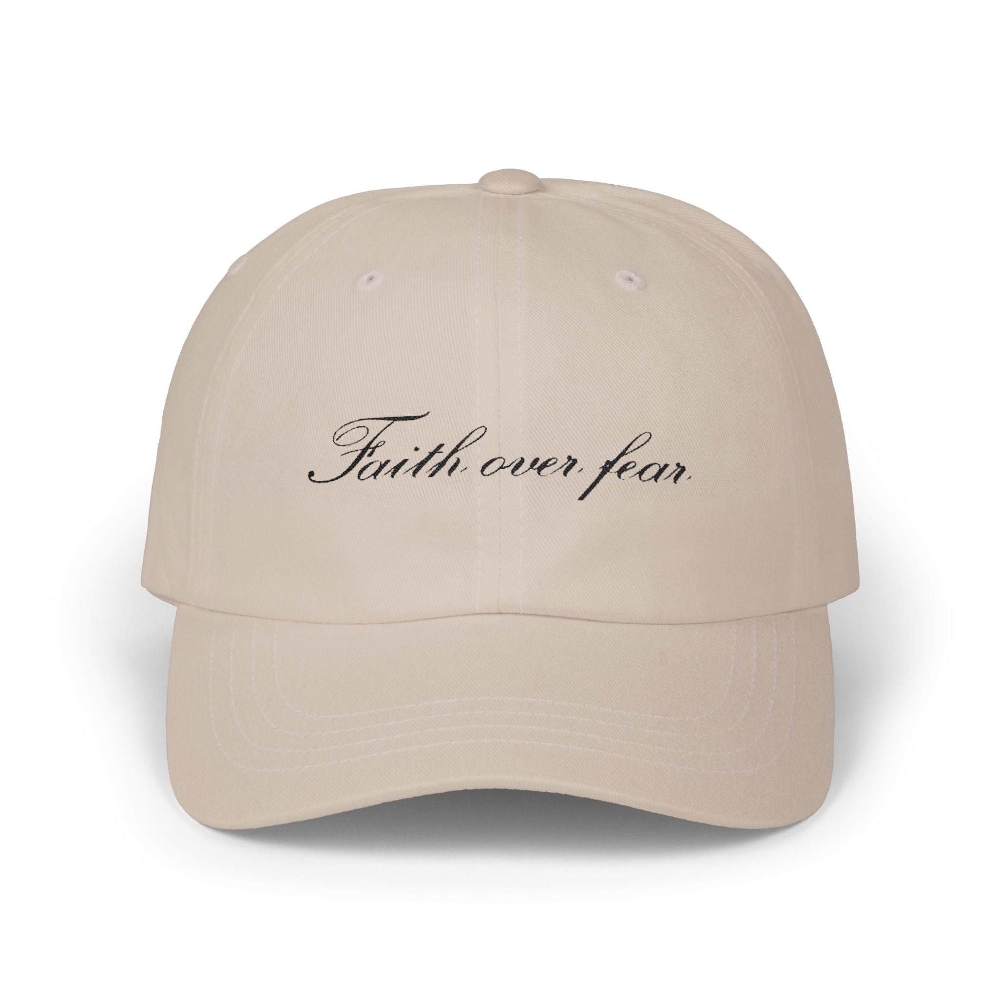 Faith Over Fear Dad Cap — Script Embroidered Baseball Hat