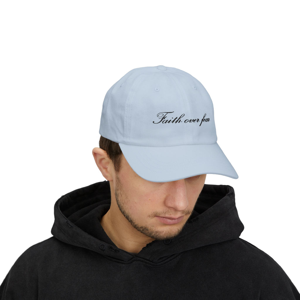 Faith Over Fear Dad Cap — Script Embroidered Baseball Hat