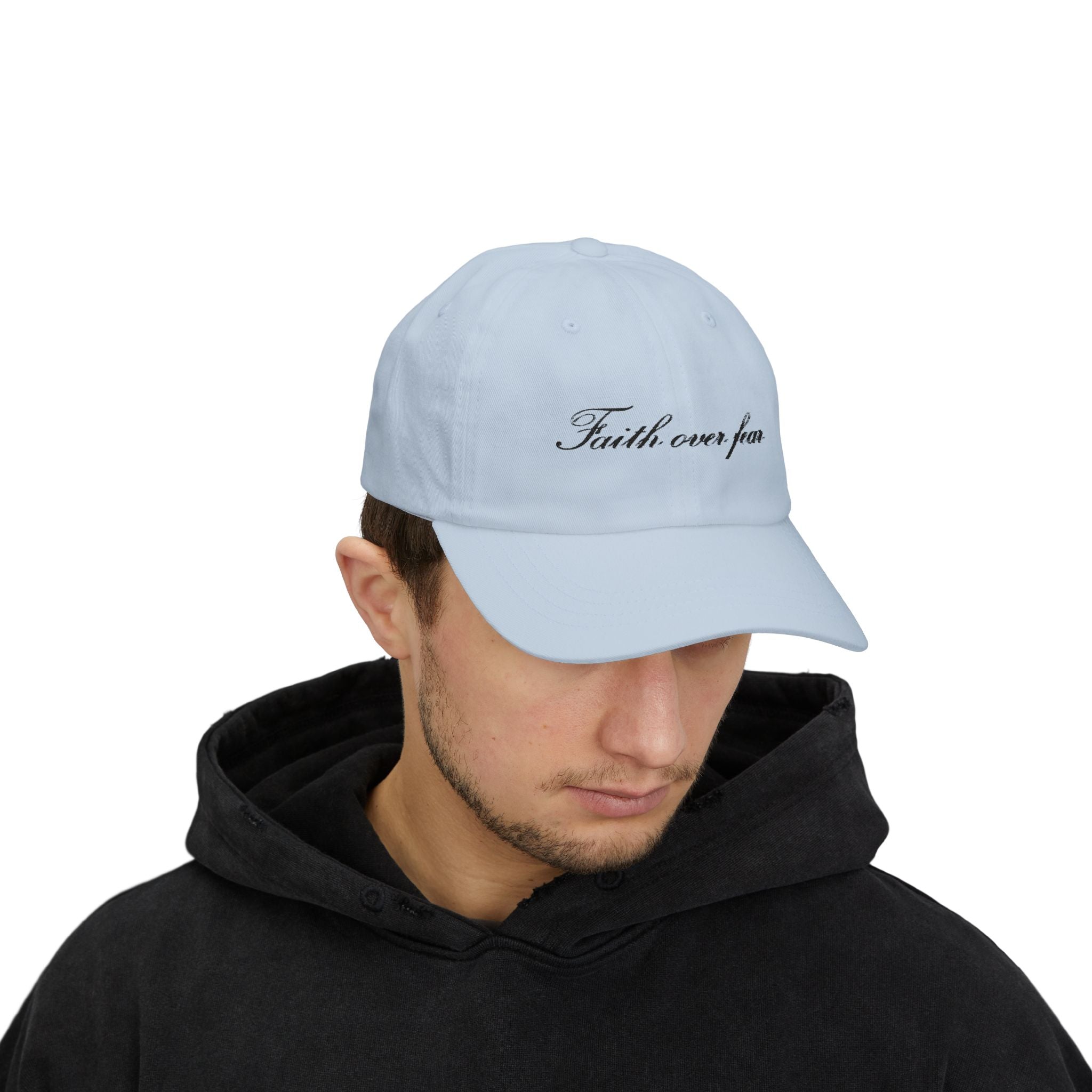 Faith Over Fear Dad Cap — Script Embroidered Baseball Hat