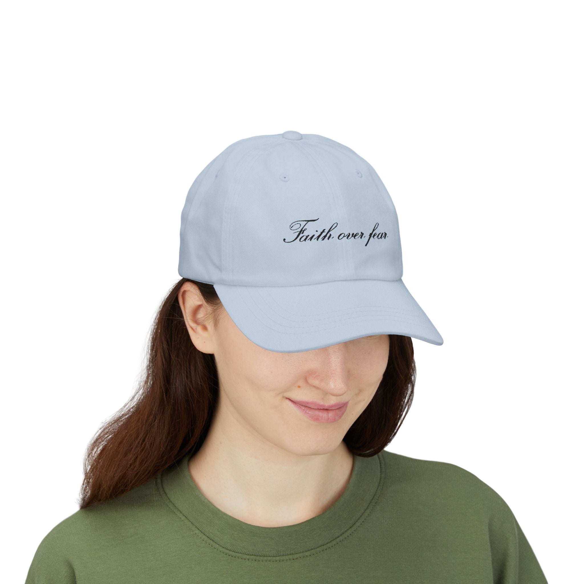 Faith Over Fear Dad Cap — Script Embroidered Baseball Hat